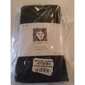 Anne Klein 2 Pair Black Tights Basic SZ S/M